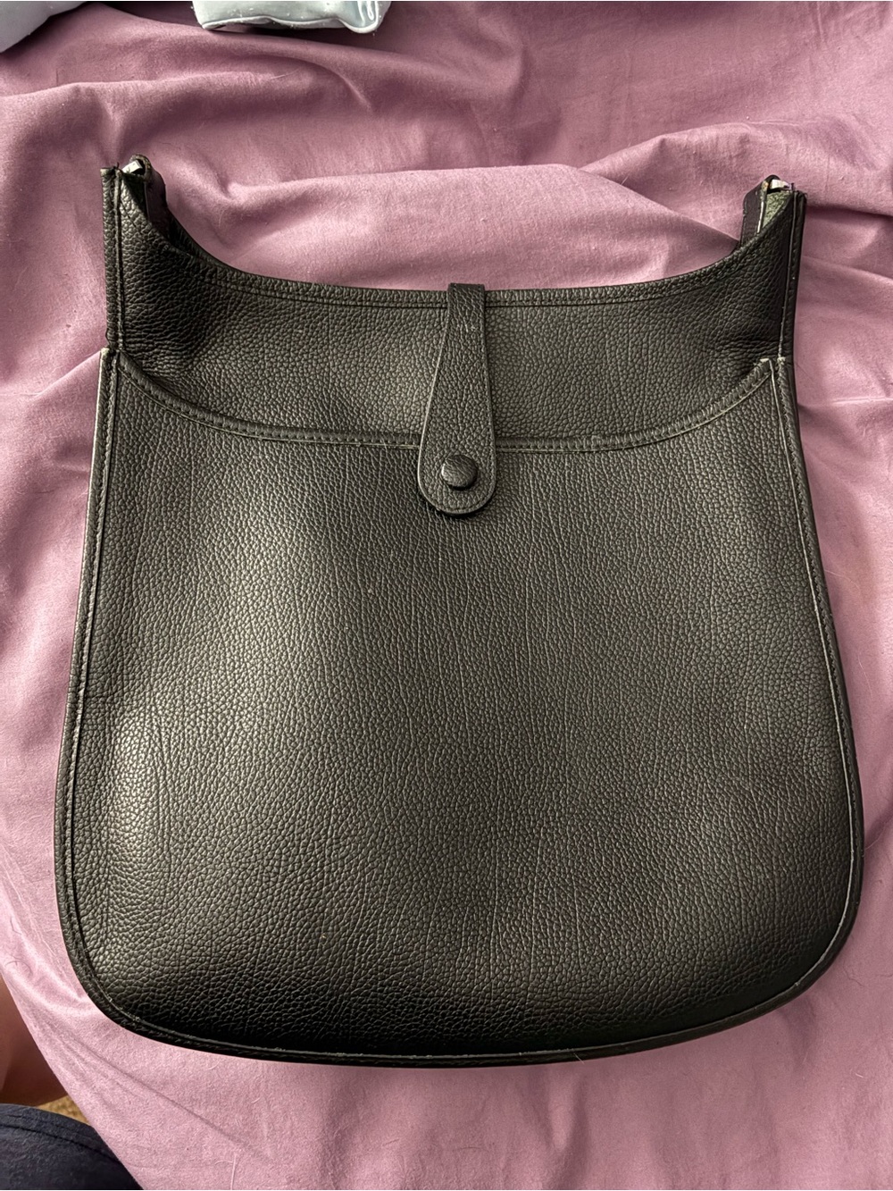 Classic Black Leather Crossbody Bag